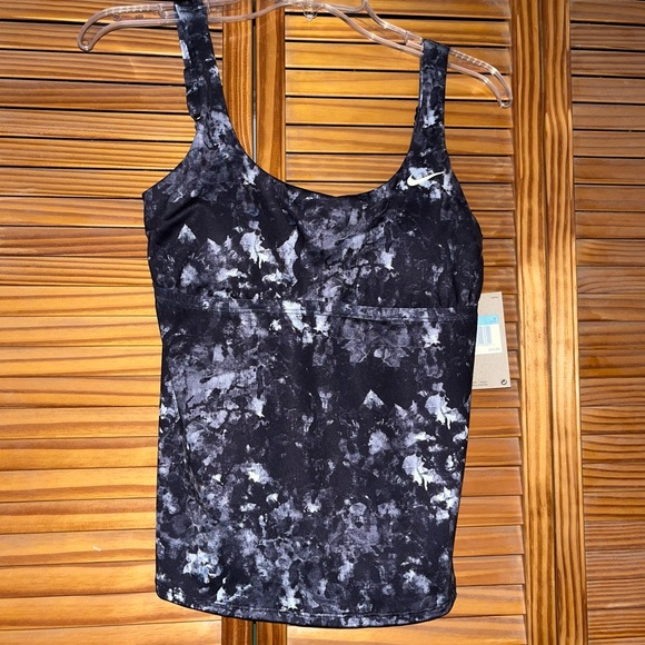 Nike Black Earth Dye Scoopneck Tankini Top‎ Size Medium New with Tags - Picture 1 of 13
